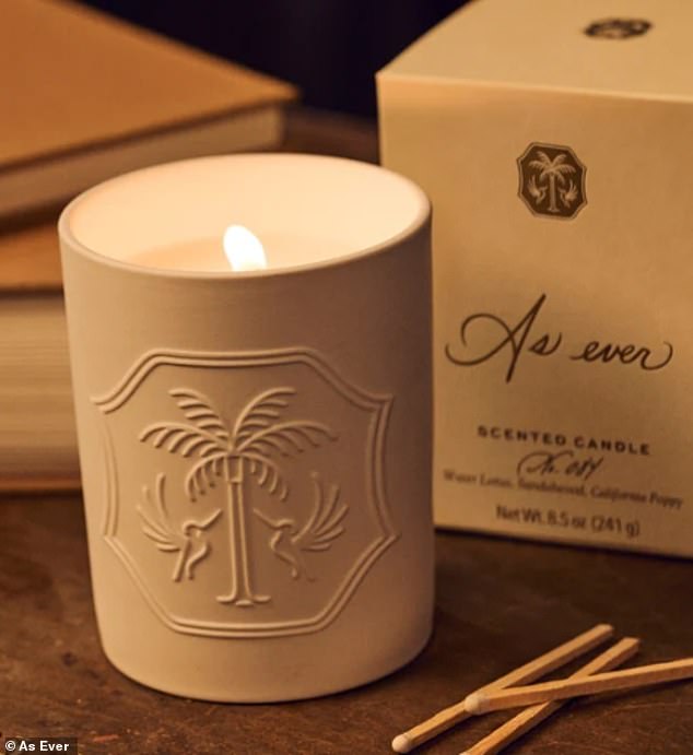 The latest As Ever collection includes a candle, Signature Candle No. 519 (pictured), inspired by Meghan's May 2018 royal wedding date to Prince Harry