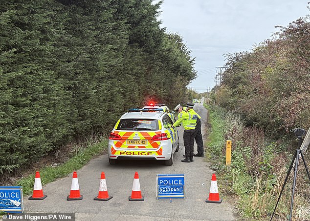 Police blocked off Ings Road, in Bentley on the northern edge of Doncaster, following the tragedy