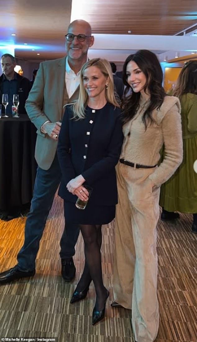 Harlan has previously gushed over the star's talent and has previously said he would be keen to work with Michelle again (pictured with Harlan and Reese this week)