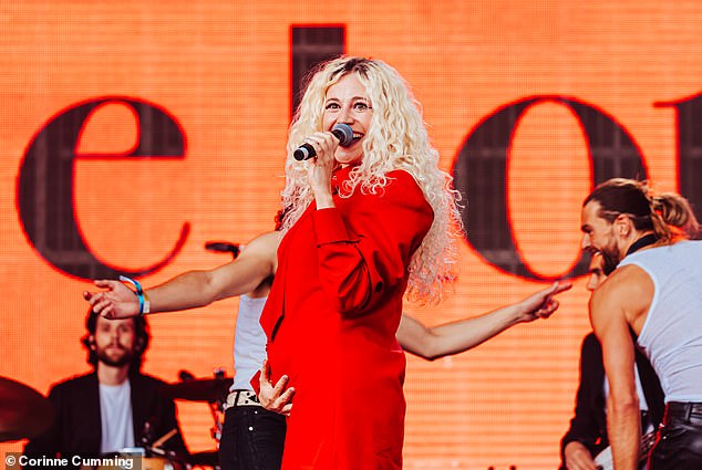 Pixie announced that she was pregnant with her second child live on stage at London's Mighty Hoopla in June (pictured)