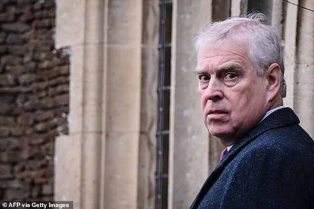 In December last year, it was announced Andrew (pictured) would not be present at the Royal Family's Christmas celebrations at the Sandringham estate