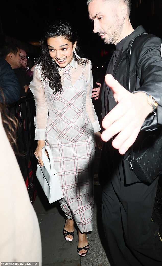 Rachel beamed at the cameras as she made her exit