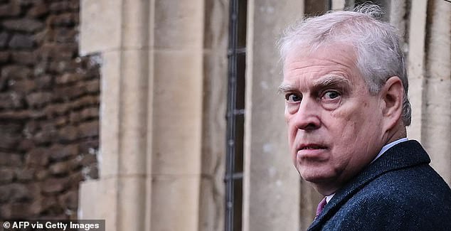 (FILES) Britain's Prince Andrew, Duke of York reacts as he arrives for the Royal Family's traditional Christmas Day service at St Mary Magdalene Church in Sandringham, Norfolk, eastern England, on December 25, 2022. King Charles III will strip his younger brother Andrew of his royal titles and oust him from his long-term residence on the Windsor estate, the palace said on October 30, 2025, the latest fallout to hit the scandal-plagued royal over the Jeffrey Epstein affair. (Photo by Daniel LEAL / AFP) (Photo by DANIEL LEAL/AFP via Getty Images)