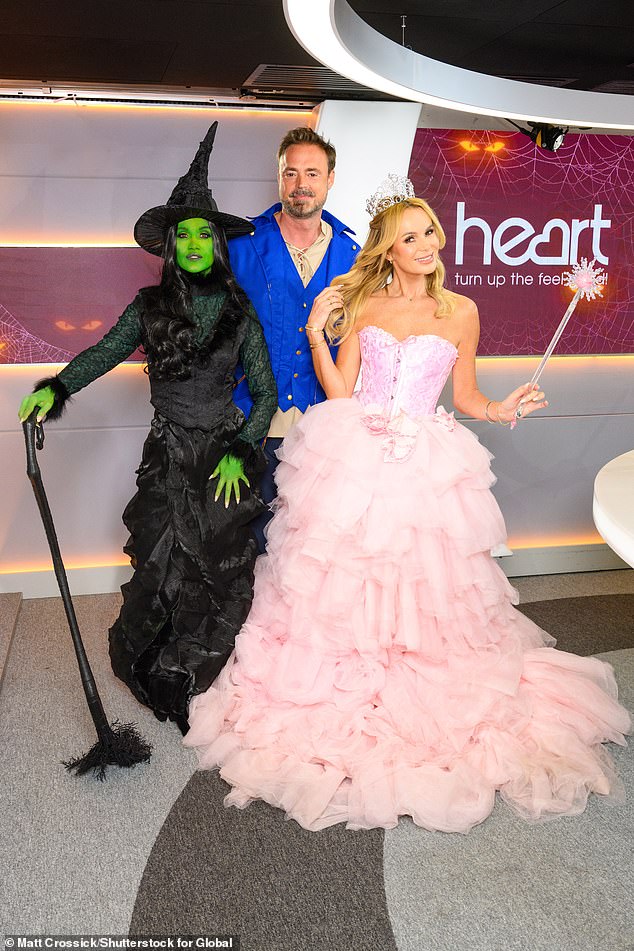 Joining the duo, their co-host Jamie Theakston , who dressed as Prince Fiyero, the trio got into the spirit with a Wicked theme