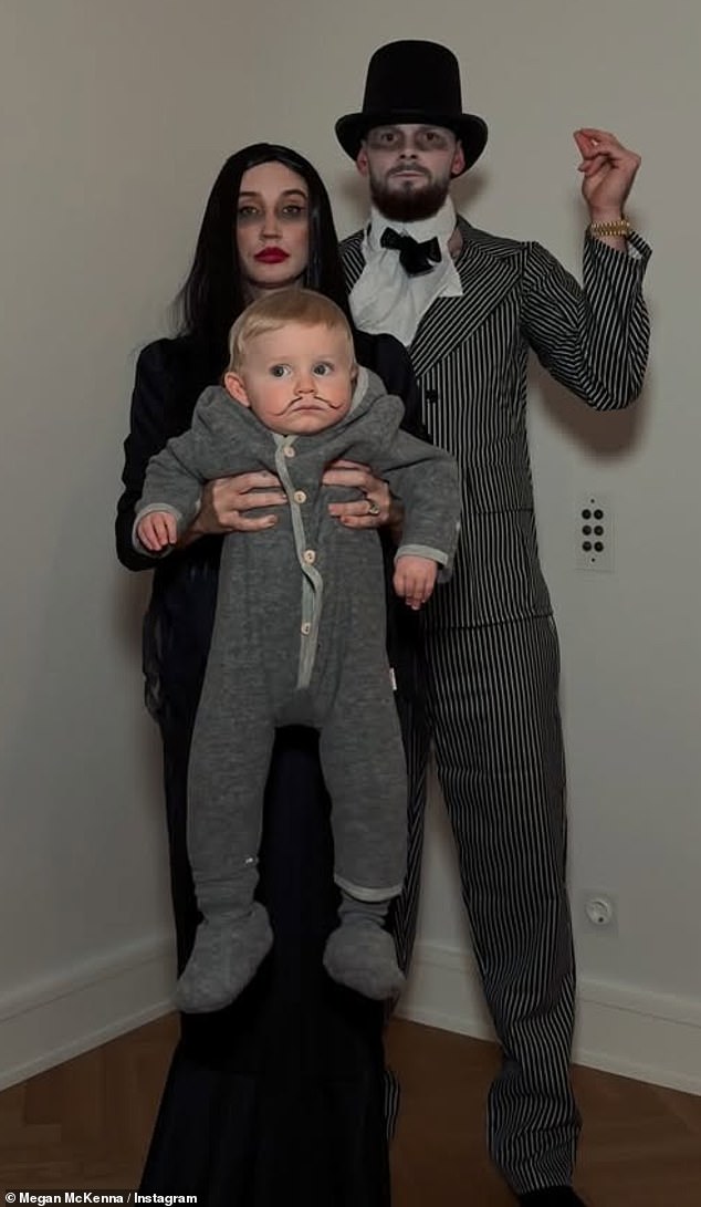 Megan McKenna fiancé Oliver Burke and baby son Landon all become The Adams Family