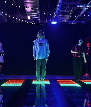 Players had to memorise the safe pattern of tiles, and walk across without stepping on a red panel