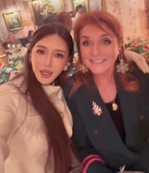 Shafira Huang had a dinner with Sarah Ferguson (pictured together) in December 2024