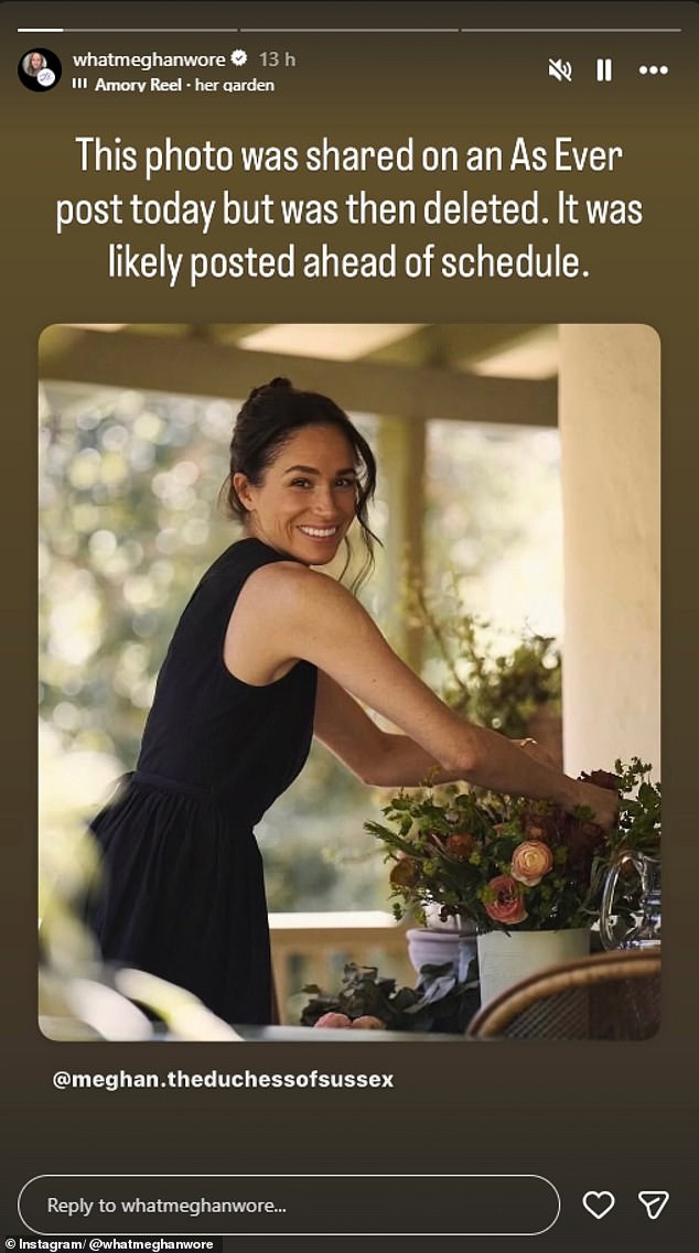 The image may have been deleted after it was posted at a similar time to when news of Andrew's future broke