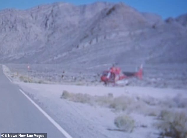 A helicopter was seen marking off part of a road that had been closed after last months crash