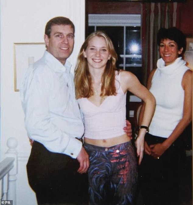 Andrew, Virginia Giuffre and sex trafficker Ghislaine Maxwell in a photo reportedly taken in 2001, when Giuffre was 17 years old