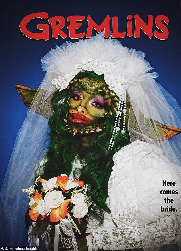 Jade's full body had been painted with green scales and her face was totally disguised while she wore huge pointed ears