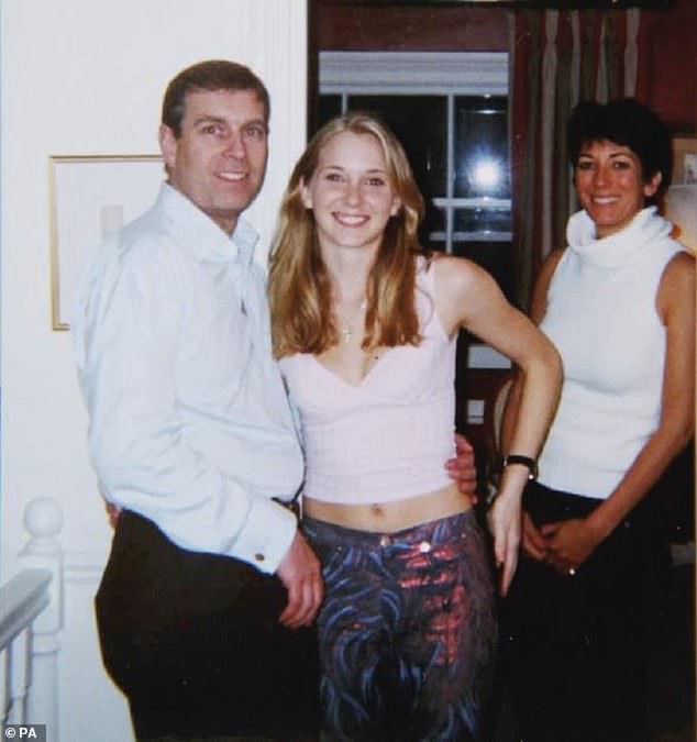Andrew, Virginia Giuffre and sex trafficker Ghislaine Maxwell in a photo reportedly taken in 2001, when Giuffre was 17 years old