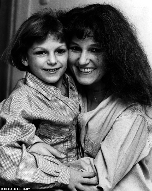 Moving away from the world of acting, Caleb Knightley - the lookalike brother of Keira - still kept a link to the world of screen as a composer and sound engineer (pictured with his mum in 1985)