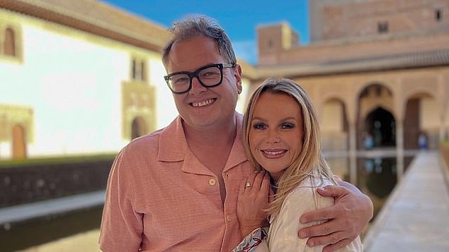 His other 'bestie' is television presenter Amanda Holden, 54, with whom he hosts the hugely popular BBC shows, Amanda & Alan's Italian Job and Amanda & Alan's Spanish Job (pictured)
