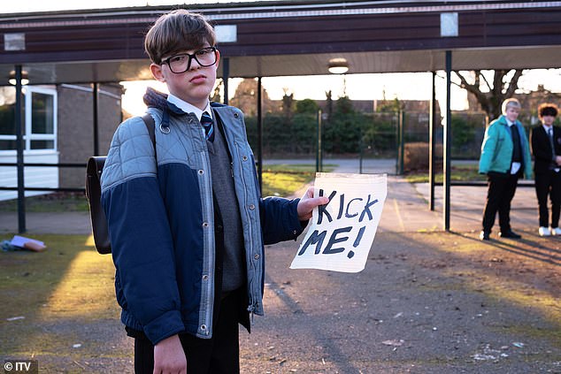 Alan has previously spoken out about his suffering at the hands of childhood bullies, which was depicted in his semi-autobiographical ITV sitcom, Changing Ends, in 2023 (pictured)