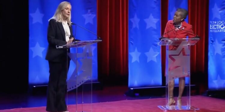 Former Rep. Abigail Spanberger (D-VA) debated Virginia Lt. Gov. Winsome Earle-Sears (R) on Thursday in a bid to win the gubernatorial race.