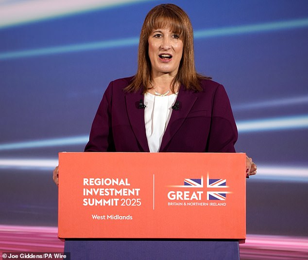 Writing for the Daily Mail, City grandee and philanthropist Ken Costa cautioned that 'just about anyone with aspirations is being made to feel unwelcome in Rachel Reeves' Britain'. Pictured: The Chancellor at the Regional Investment Summit in Birmingham this week