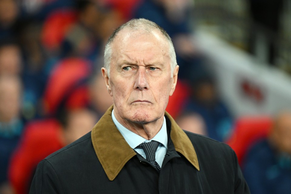 Sir Geoff Hurst looking on prior to the UEFA EURO 2024 European qualifier match.