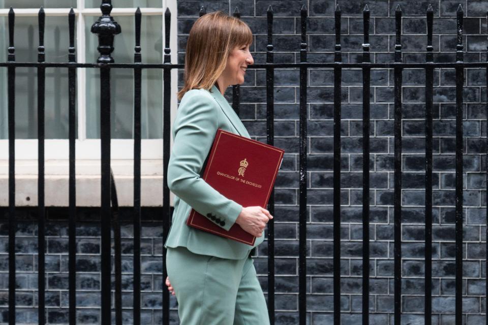 Rachel Reeves, Chancellor of the Exchequer, leaving 11 Downing Street with the Budget Review.