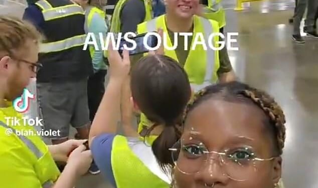 The employee who posted the video (pictured) claimed that AWS activated the 'kill switch,' causing the massive outage