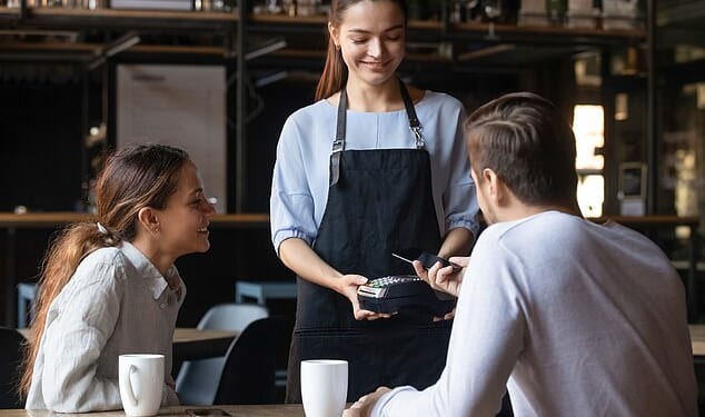 An American living in the UK was left shocked after discovering that the 'the wait staff culture' was very different overseas (stock image)