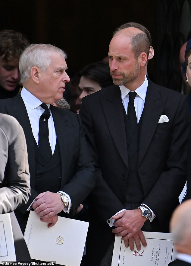 The Prince of Wales appeared to reveal his true thoughts about the Duke of York during the Duchess of Kent's funeral last month