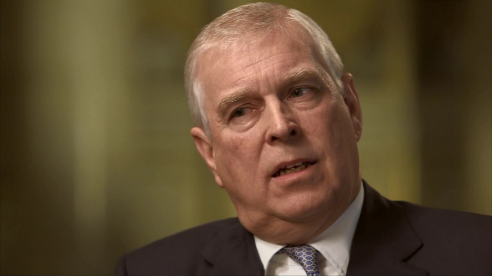 Prince Andrew speaking during an interview.