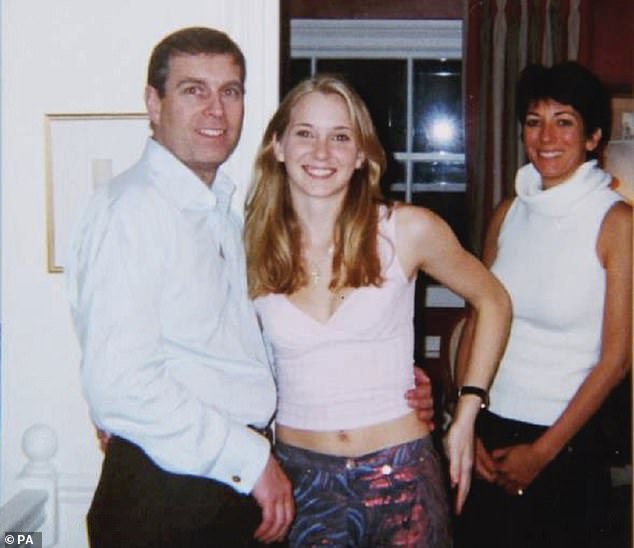 Prince Andrew, Virginia Giuffre and sex trafficker Ghislaine Maxwell in a photo reportedly taken in 2001, when Giuffre was 17 years old. Prince Andrew denied having sex with Ms Giuffre, but forked out millions in an out of court settlement in February 2022