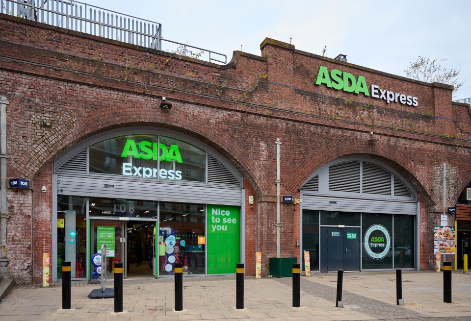 An ASDA Express store housed in two brick archways.