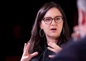 Bari Weiss talks to Senator Ted Cruz on her podcast in Washington, DC on Jan. 18, 2025.