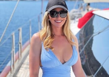 Baroness Michelle Mone, 54, poses in a bikini on Florida's Fisher Island which is nicknamed 'Billionaire's Island'