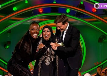 Farida Khalifa and Zelah Glasson became the latest housemates to be evicted in a shocking double eviction on Friday night's Big Brother (L-R AJ Odudu, Farida, and Will Best)