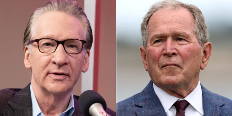 Liberal HBO host Bill Maher, left, said his meeting with President Donald Trump went so well, he'd now like to meet former President George W. Bush.