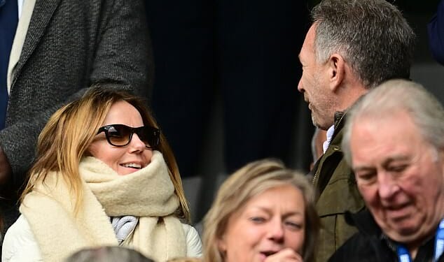 Christian Horner joined his wife Geri at Watford's Championship clash at Coventry on Saturday