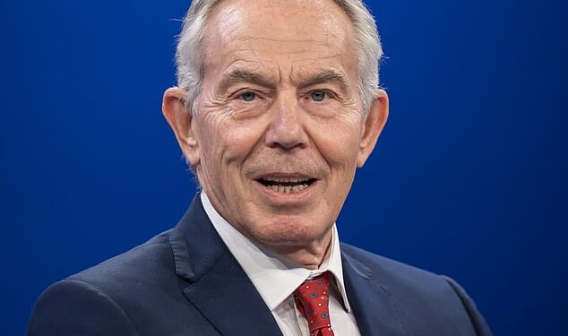 Sir Tony Blair (above) has put himself at odds with Sir Keir Starmer by arguing that boat migrants should not be allowed to claim asylum