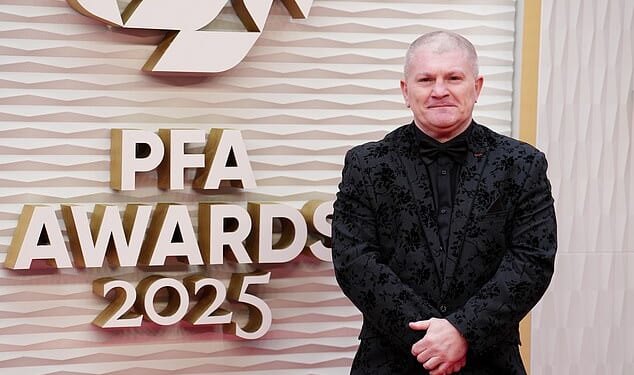 British boxing icon Ricky Hatton died aged 46. He is pictured here at the PFA Awards 2025 at Manchester Opera House on August 19