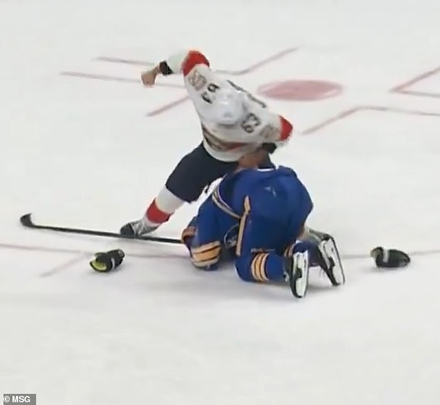 Marchand then began punching his rival before other players got involved