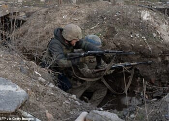 Soldiers amid the Russian invasion of Ukraine in January of this year (stock image)