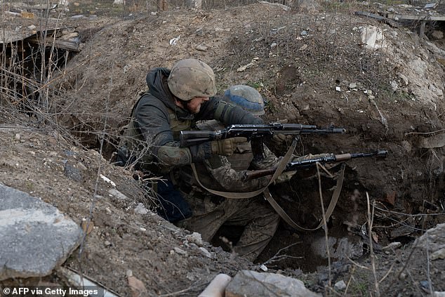 Soldiers amid the Russian invasion of Ukraine in January of this year (stock image)