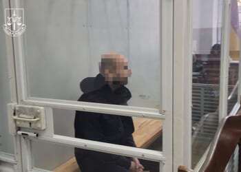 A British military instructor (pictured) accused of spying for Russia has been arrested by Ukraine's security services