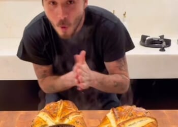 Brooklyn Beckham impressed fans on Instagram as he returned to the kitchen to cook an 'amazing' beef wellington on Tuesday evening