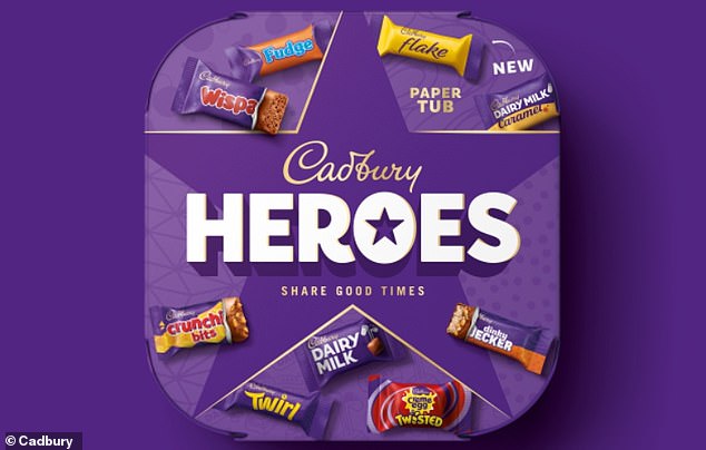 The new paper packaging for Cadbury Heroes comes as the brand continues its commitment to reduce the use of virgin plastic