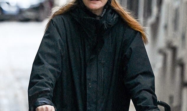 Former French first lady Carla Bruni was today seen riding a scooter in Paris - a day before her husband Nicolas Sarkozt is set to begin his prison term