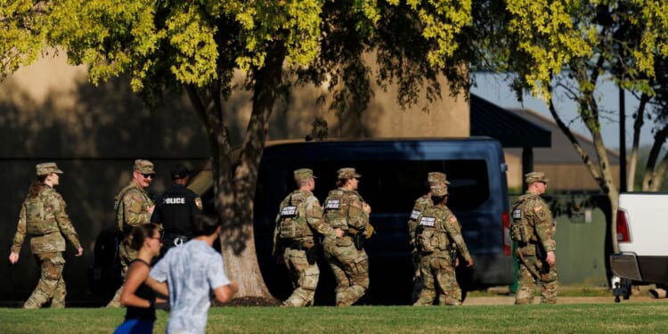 Members of the National Guard patrol on Oct. 11, 2025, in Memphis, Tennessee.