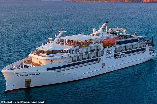 The tourist was reported missing after she failed to return to the Coral Adventurer cruise ship (vessel pictured)