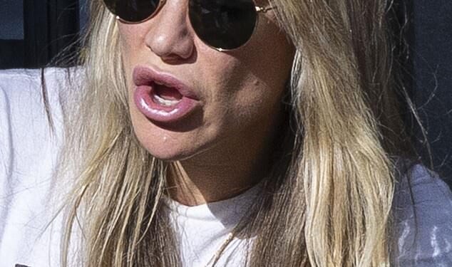 Chloe Madeley revealed fuller-looking lips as she headed out for lunch with her daughter Bodhi and her famous father Richard in London on Friday