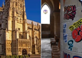 The Church of England decided this week to allow the interior of the oldest cathedral in England to be covered in graffiti in order to represent the voices of “marginalized communities.”