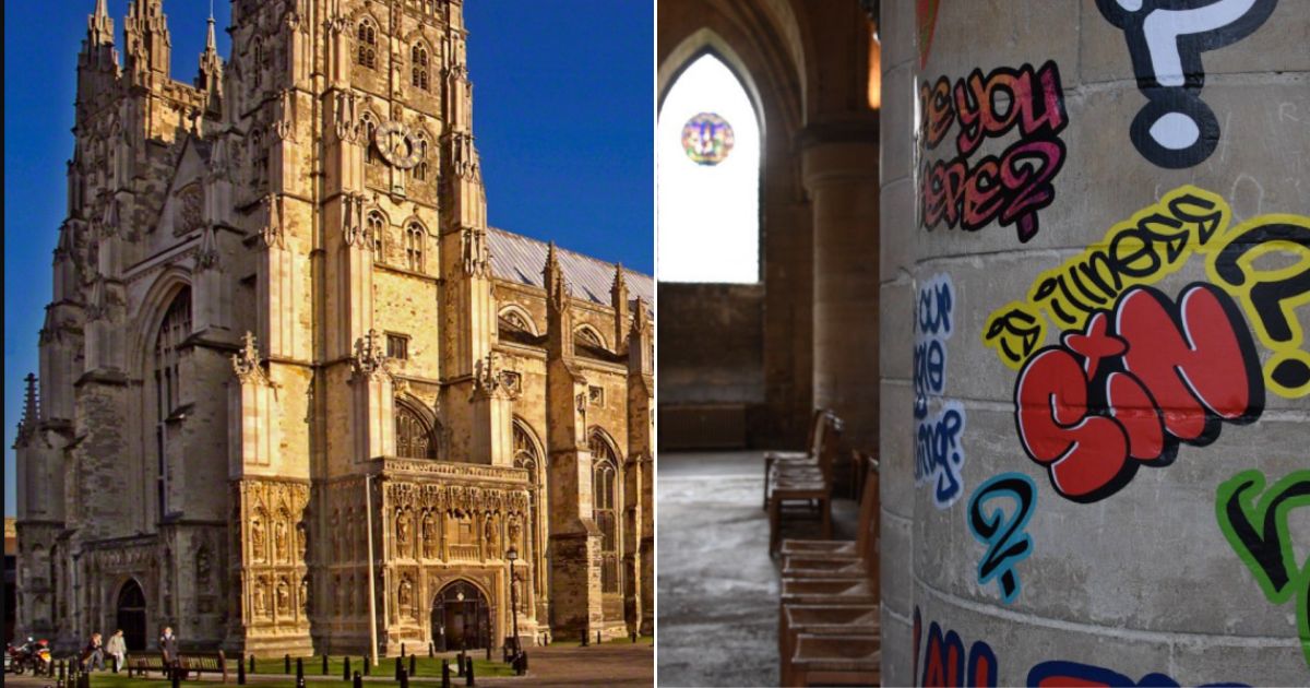 The Church of England decided this week to allow the interior of the oldest cathedral in England to be covered in graffiti in order to represent the voices of “marginalized communities.”