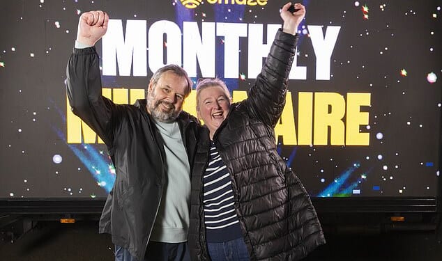 Mark Crawford, 49, (pictured with his wife Clair) came home to discover he had won the life-changing sum in the Omaze Monthly Millionaire Draw