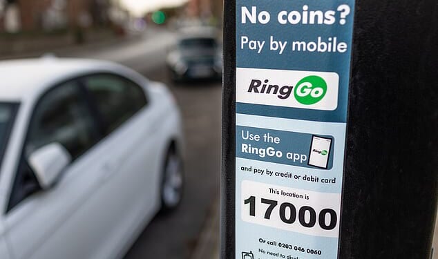 The poll of 1,709 drivers found 73 per cent of those who had used a mobile app to pay for parking in the previous 12 months had suffered problems (stock image)